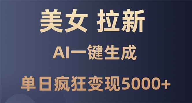 美女暴力拉新，通过AI一键生成，单日疯狂变现5000+，纯小白一学就会！-得宝宝